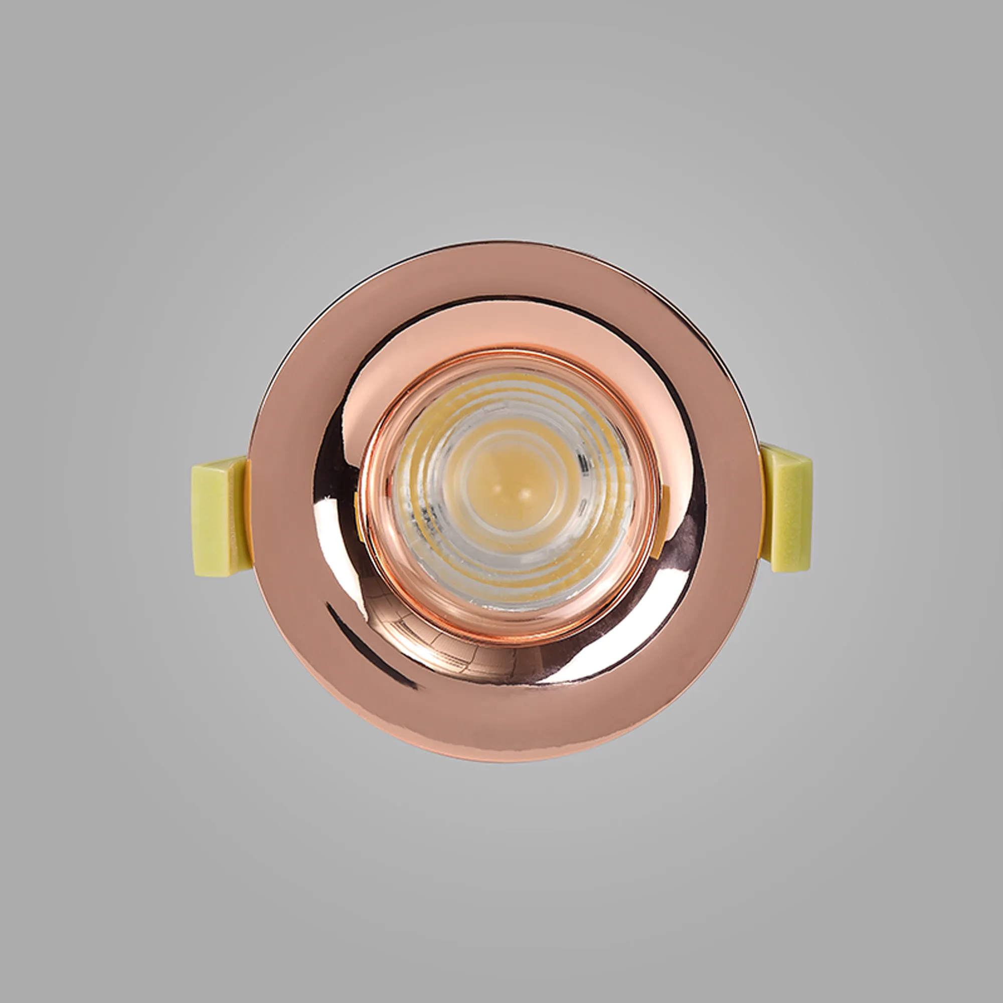 Bruve 9 Tridonic powered 9W 2700K 700lm 36° LED Engine,250mA , CRI>90 LED Engine Rose Gold Fixed Round Recessed Downlight, Inner Glass cover, IP65 DM201493  Dlux Bruve 9 IP65